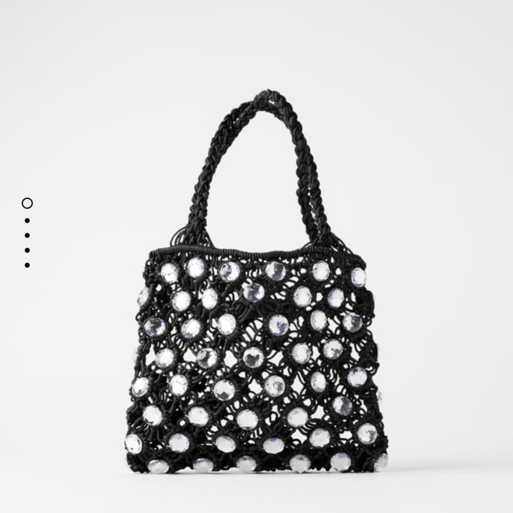 Zara bejeweled mini bucket bag